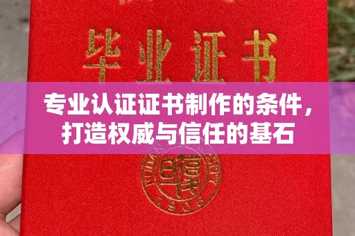 漳州专业认证证书制作的条件，打造权威与信任的基石