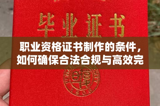 漳州职业资格证书制作的条件，如何确保合法合规与高效完成