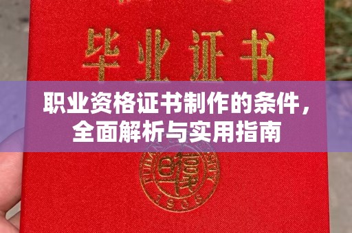 漳州职业资格证书制作的条件，全面解析与实用指南