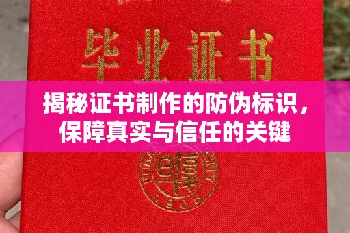 漳州揭秘证书制作的防伪标识，保障真实与信任的关键