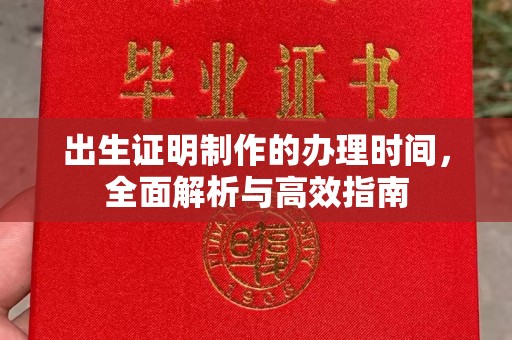 漳州出生证明制作的办理时间，全面解析与高效指南
