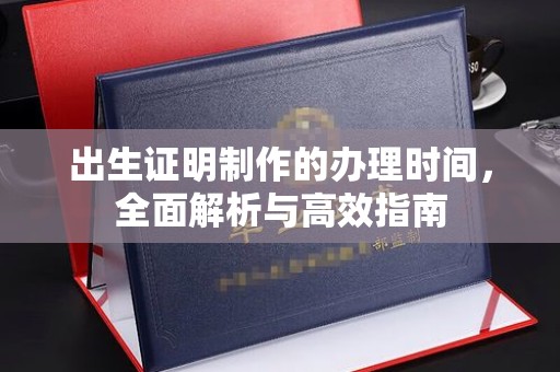漳州出生证明制作的办理时间，全面解析与高效指南